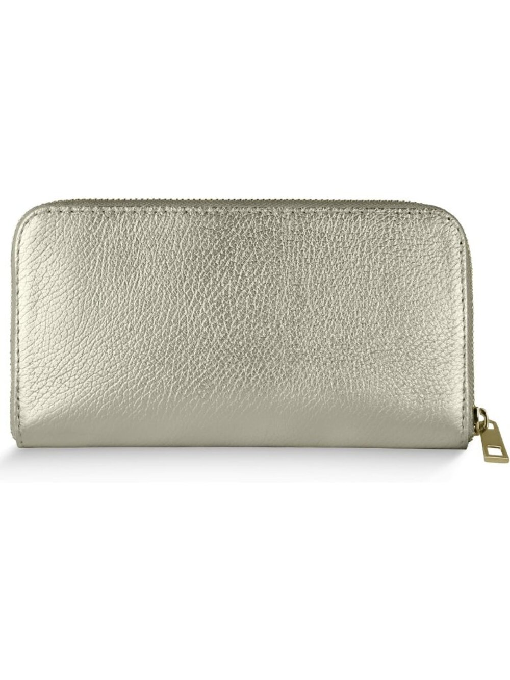 Metallic Leather Wallet for Women | 3 Compartment Zip Card Holder | Small